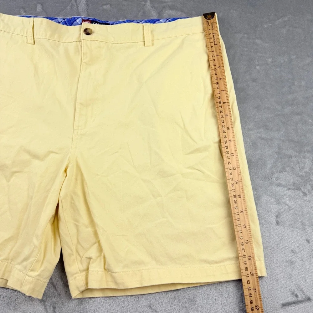 Chaps Men's Size 42 Flat Front Chino Shorts Yellow Cotton